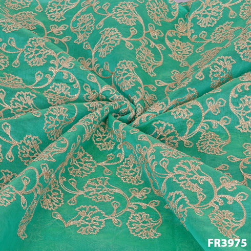Embroidered Chanderi Fabric-FR3975
